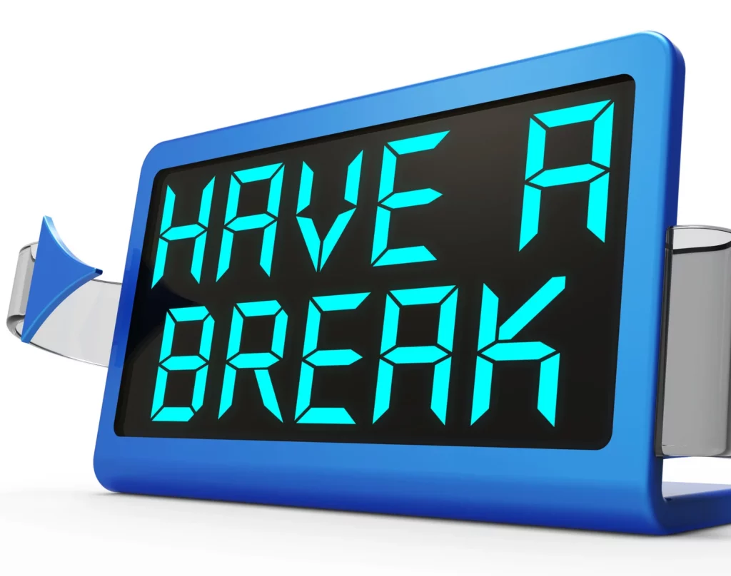take regular breaks when working at home