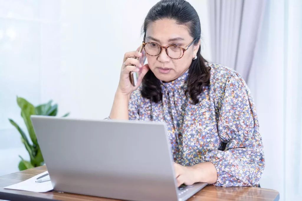 lady planning day when working at home